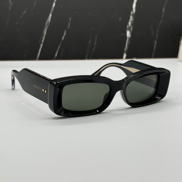 NEW GG1528S 001 GUCCI BLACK GREY SQUARE WOMEN GUCCI SUNGLASSES - Picture 6 of 14